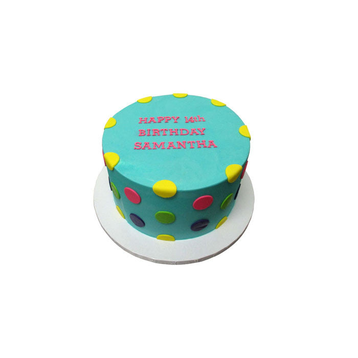 Simple Spotted Teal Cake