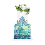 Two tiered Portuguese Tiles cake inspired by azulejo tiles created by City Cakes