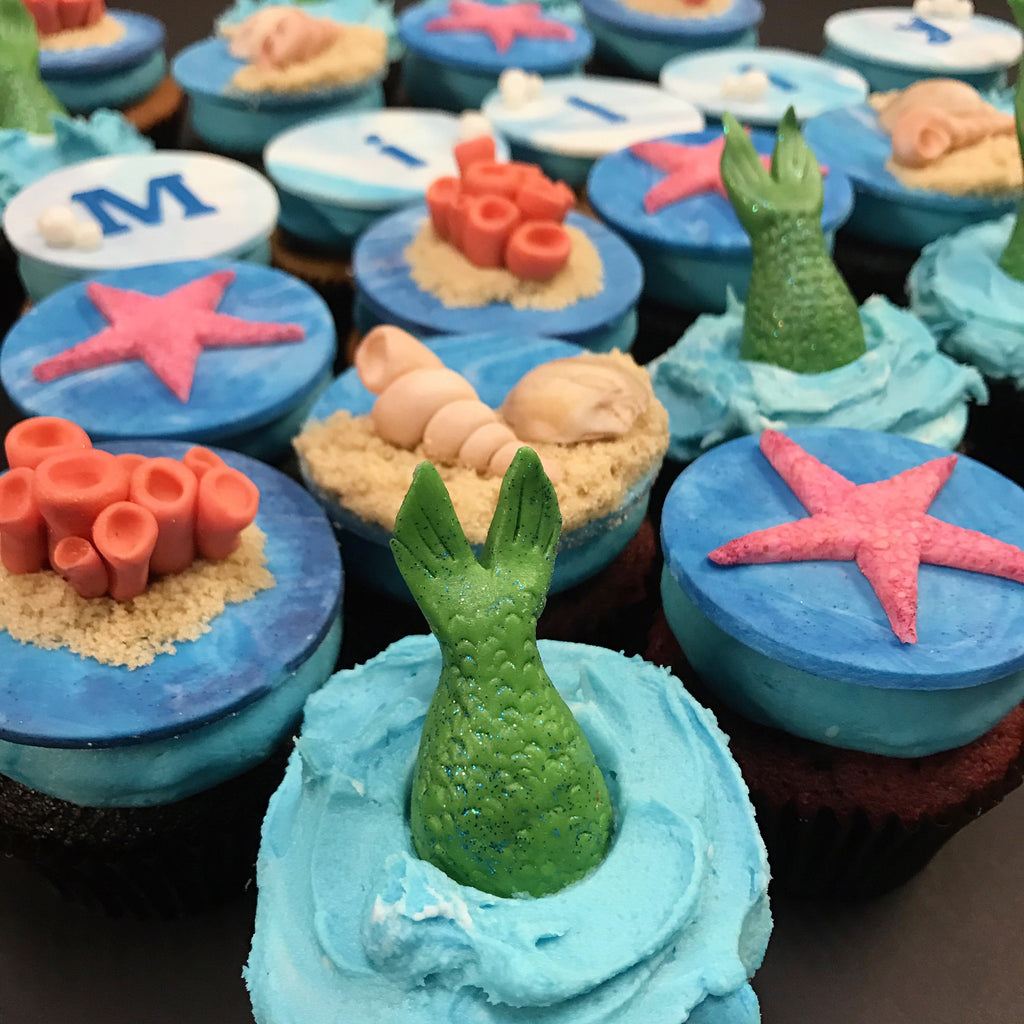 Mermaids and Beaches Custom Cupcakes